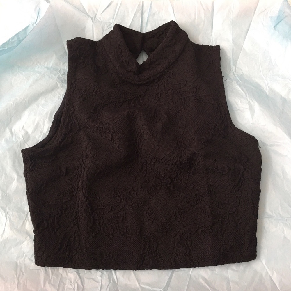 Bebe black cropped top size extra small